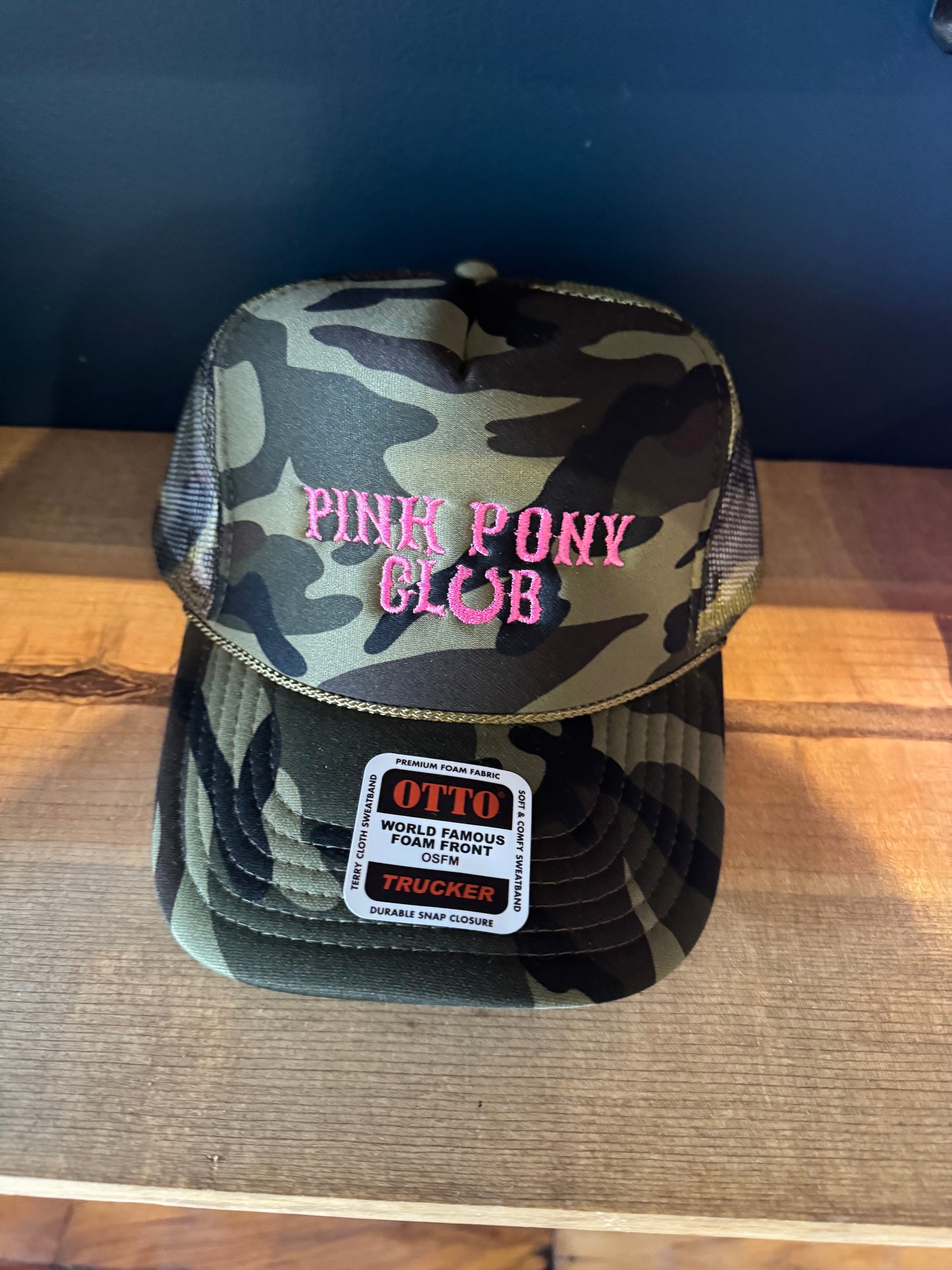 Camo pony club hat
