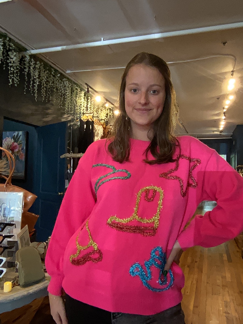Cowgirl glitter sweater