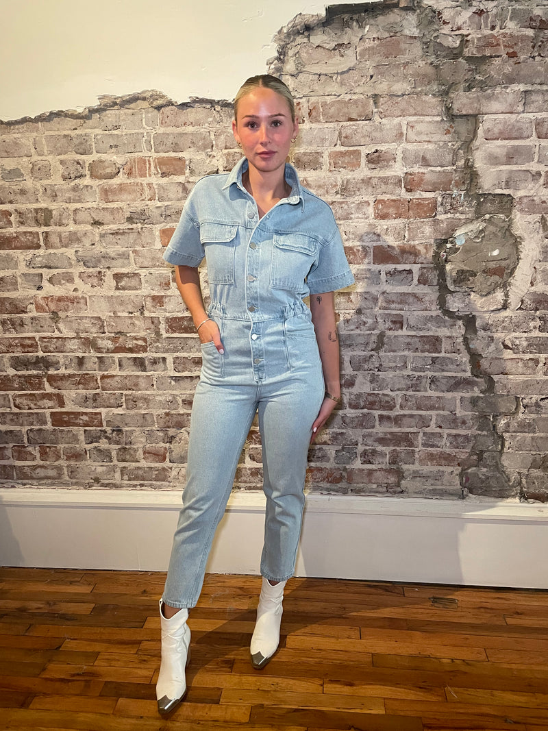 Denim suit