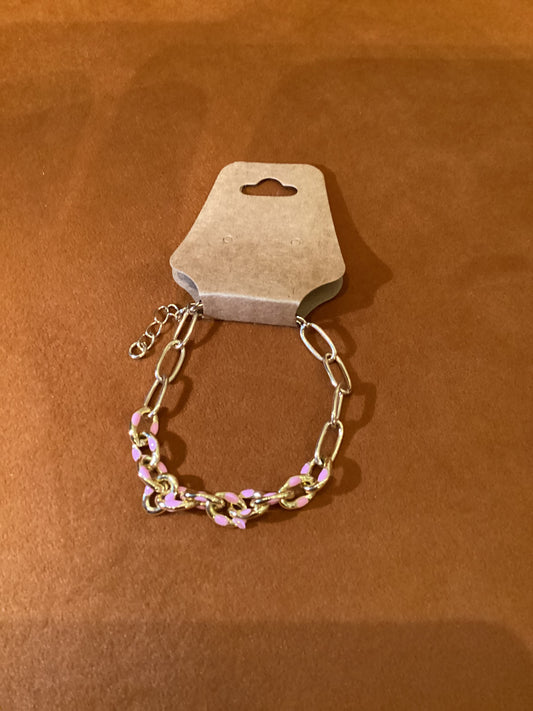 Pink link bracelet